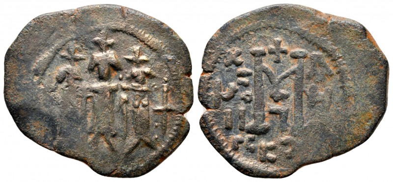 Heraclius & H.Constantine & Martina AD 610-641. Cyprus
Follis or 40 Nummi Æ

...