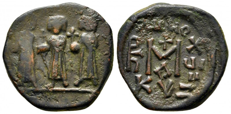 Heraclius & H.Constantine & Martina AD 610-641. Cyzicus
Follis or 40 Nummi Æ
...