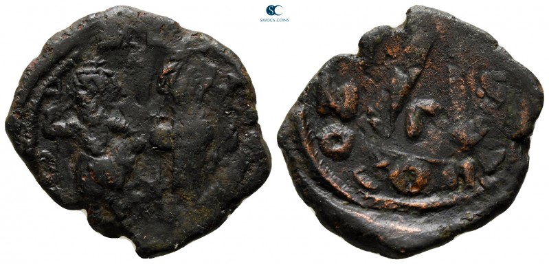 Heraclius with Heraclius Constantine AD 610-641. Constantinople
Three-quarter F...
