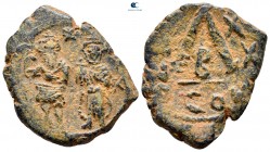 Heraclius with Heraclius Constantine AD 610-641. Constantinople. 30 Nummi AE