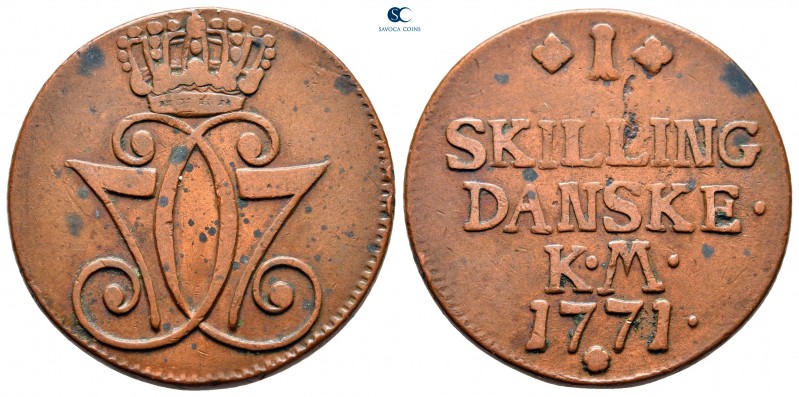 Denmark. Christian VII AD 1766-1808.
1 Skilling

31 mm., 11,88 g.



very...