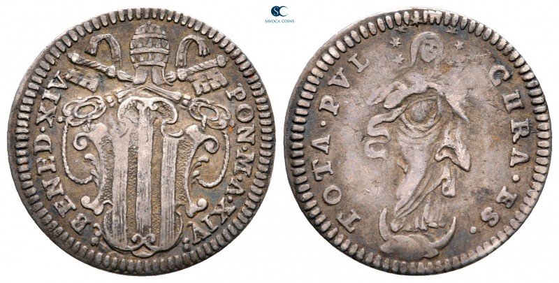 Italy. Rome (Papal State). Benedetto XIV AD 1740-1758.
Grosso

20 mm., 1,20 g...