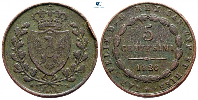 Italy. Torino. AD 1826.
5 Centesimi

27 mm., 9,65 g.



nearly very fine