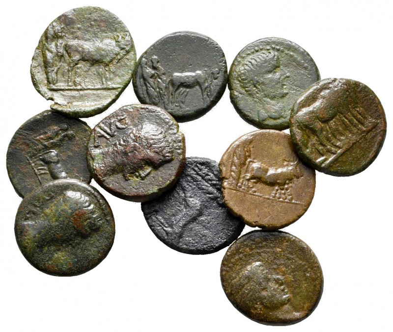 Lot of ca. 10 roman provincial bronze coins / SOLD AS SEEN, NO RETURN!

very f...