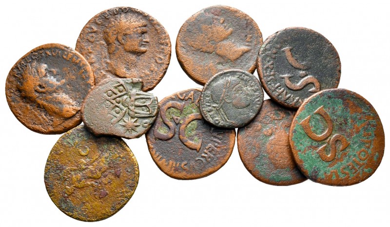 Lot of ca. 10 roman bronze coins / SOLD AS SEEN, NO RETURN!

fine