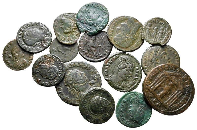 Lot of ca. 15 late roman bronze coins / SOLD AS SEEN, NO RETURN!

very fine