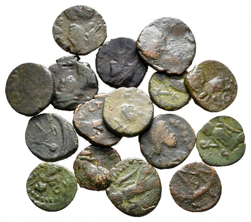 Lot of ca. 17 late roman bronze coins / SOLD AS SEEN, NO RETURN!

nearly very ...