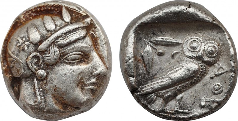 ATTICA. Athens. Tetradrachm (Circa 470-465 BC). Transitional issue.
Obv: Helmet...