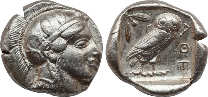 ATTICA. Athens. Tetradrachm (Circa 470-465 BC). Transitional issue.
Obv: Helmete...
