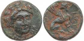 TROAS. Gergis. Ae (4th century BC).
Obv: Laureate head of Sibyl Herophile facing slightly right.
Rev: ΓΕΡ.
Sphinx seated right.
SNG Ashmolean 1147; SN...