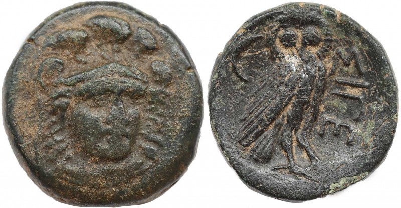 TROAS. Sigeion. Ae (355-334 BC).
Obv: Helmeted head of Athena facing slightly ri...