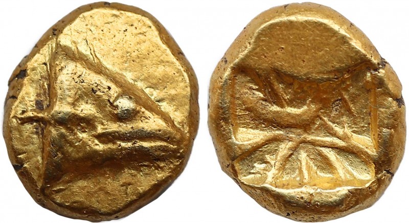 MYSIA. Kyzikos. EL 1/12 Stater (Circa 600-500 BC). Obv: Head of tunny right. Rev...