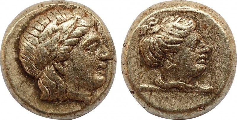 LESBOS. Mytilene. EL Hekte (Circa 377-326 BC). Obv: Laureate head of Apollo (or ...