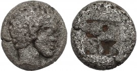 LESBOS. Uncertain. BI 1/12 Stater (Circa 500-450 BC).
Obv: Head of African right.
Rev: Uneven incuse square.
SNG von Aulock 7715; SNG Copenhagen 295 v...