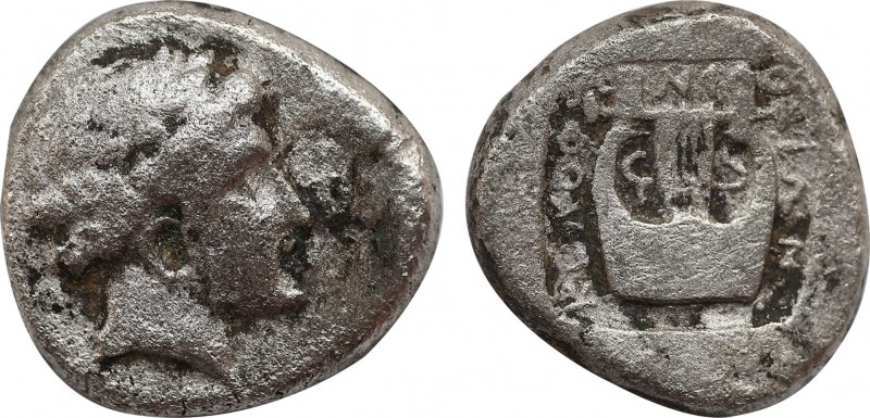 IONIA. Kolophon. Drachm (Circa 450-410 BC).
Obv: Laureate head of Apollo right.
...