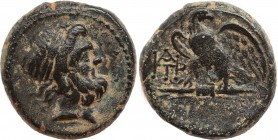 KINGS OF GALATIA. Deiotaros (Circa 63-59/8 BC). Ae.
Obv: Laureate head of Zeus right.
Rev: Eagle, with head right and wings spread, standing left on t...