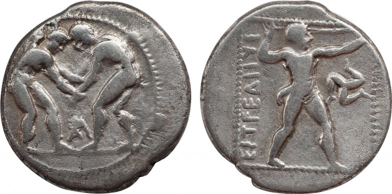 PAMPHYLIA. Aspendos. Stater (Circa 380/75-330/25 BC).
Obv: Two wrestlers grappli...