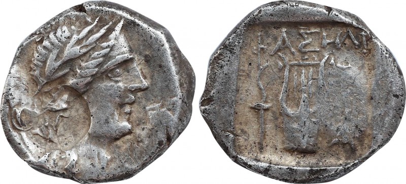 LYCIAN LEAGUE. Phaselis. (167-88 BC). Hemidrachm (2.08 gm). Obv: Laureate head o...