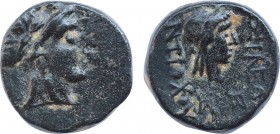 SELEUKID KINGS OF SYRIA. Antiochos II Theos, 261-246 BC. Ae.
Obv: Laureate head of Apollo to right. Rev: ΒΑΣΙΛΕΩΣ - ΑΝΤΙΟΧΟΥ. Laureate head of Apollo ...