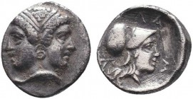 MYSIA. Lampsakos. Obol (Circa 390-330 BC).
Obv: Janiform female head.
Rev: ΛΑΜ.
Helmeted head of Athena right.
SNG France 1176-8.
Condition: Very fine...