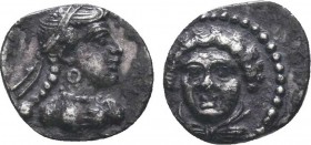 CILICIA, Tarsos. Tarkumuwa (Datames). Satrap of Cilicia and Cappadocia, 384-361/0 BC. AR Hemiobol
Obv: Head of female facing slightly left, drapery ar...