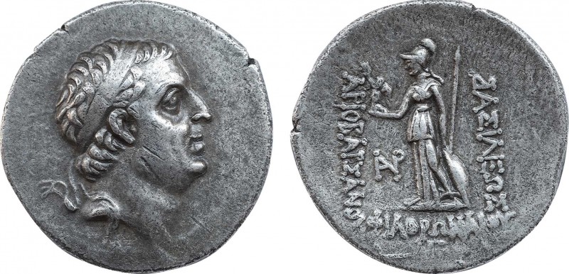 KINGS OF CAPPADOCIA. Ariobarzanes I Philoromaios (96-63 BC). Drachm. Dated RY 13...