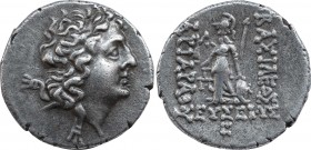 KINGS OF CAPPADOCIA. Ariarathes IX Eusebes Philopator (Circa 100-85 BC). Drachm. Mint A (Eusebeia under Mt. Argaios). Dated RY 5 (96/5 BC).
Obv: Diade...
