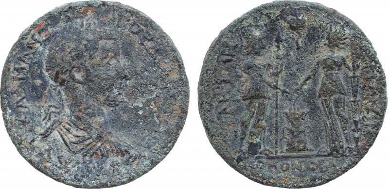 PAMPHYLIA. Side. Gordian III. AD 238-244. Æ Medallion. Homonoia with Perge in Pa...