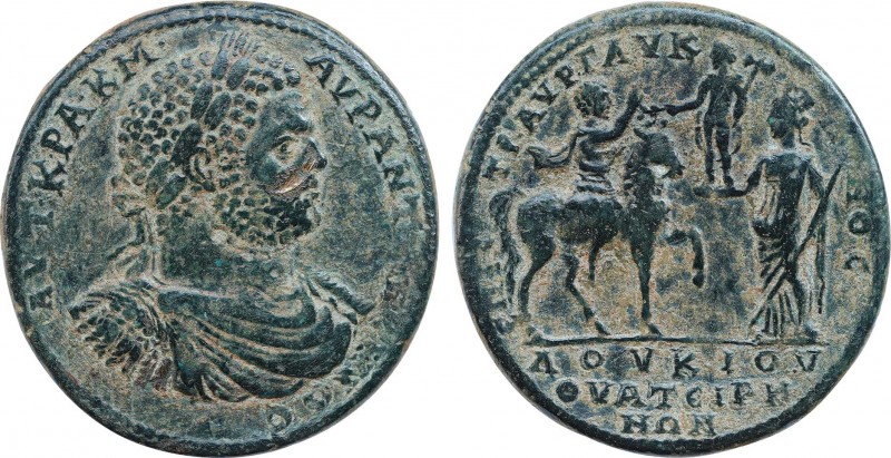 LYDIA. Thyateira. Caracalla ( 198-217 AD). Ae. Medallion. Magistrate Aur. Glukon...