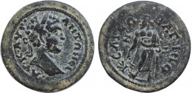 Caracalla (198-211). Lydia, Bagis. Ae . Obv: Laureate head. Rev: Zeus Lydios standing. BMC 39-40. Condition: Near extremely fine.
Weight: 5.19 g.
Diam...