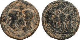 PHRYGIA. Apamea. Nero with Agrippina II (54-68). Ae. Marios Kordos, magistrate. Obv: ΝΕΡΩΝ ΚΑΙΣΑΡ ΣΕΒΑΣΤΟΣ ΑΓΡΙΠΠΙΝΑ ΣΕΒΑΣΤΗ. Draped bust of Agrippina...