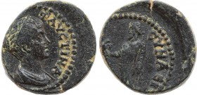 PHRYGIA. Synaus. Faustina II (Augusta, 147-176 AD). Ae.
Obv: ΦAYCTINA CEBACCTH .
Diademed and draped bust right.
Rev: CYNAEITΩN.
Zeus standing left wi...