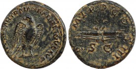HADRIAN (117-138). Semis. Rome.
Obv: IMP CAESAR TRAIAN HADRIANVS AVG.
Eagle standing right, head left, with wings spread.
Rev: P M TR P COS III / S C....