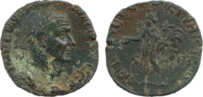 Gordian III (238-244 AD). Dupondius. Rome. Obv: graduated and armored bust of th...