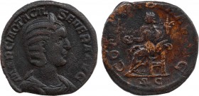 OTACILIA SEVERA (Augusta, 244-249). Sestertius. Rome.
Obv: MARCIA OTACIL SEVERA AVG.
Draped bust right, wearing stephane.
Rev: CONCORDIA AVGG / S C.
C...