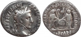 AUGUSTUS (27 BC-14 AD). Denarius. Lugdunum.
Obv: CAESAR AVGVSTVS DIVI F PATER PATRIAE.
Laureate head right.
Rev: AVGVSTI F COS DESIG PRINC IVVENT / C ...