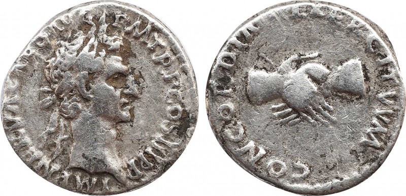 NERVA (96-98). Denarius. Rome.
Obv: IMP NERVA CAES AVG P M TR P COS II P P.
Laur...