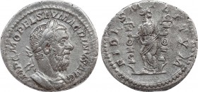 MACRINUS (217-218). Denarius. Rome.
Obv: IMP C M OPEL SEV MACRINVS AVG.
Laureate, draped and cuirassed bust right.
Rev: PONTIF MAX TR P COS P P.
Fides...