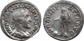 MAXIMINUS THRAX (235-238). Denarius. Rome.
Obv: MAXIMINVS PIVS AVG GERM.
Laureate, draped and cuirassed bust right.
Rev: PROVIDENTIA AVG.
Providentia ...