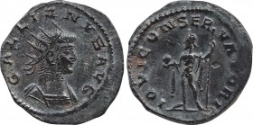 GALLIENUS (253-268). Antoninianus. Antioch. Obv: GALLIENVS AVG. Radiate and cuirassed bust right. Rev: IOVI CONSERVATORI. Jupiter standing left, holdi...