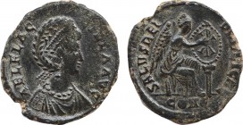 AELIA FLACILLA (Augusta, 379-386/8). Ae. Constantinople.
Obv: AEL FLACILLA AVG.
Diademed and draped bust right.
Rev: SALVS REIPVBLICAE / CONA.
Victory...