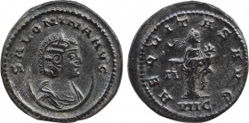 SALONINA (Augusta, 254-268). Antoninianus. Antioch.
Obv: SALONINA AVG.
Diademed and draped bust left, set on crescent.
Rev: AEQVITAS AVG / XXI C.
Aequ...