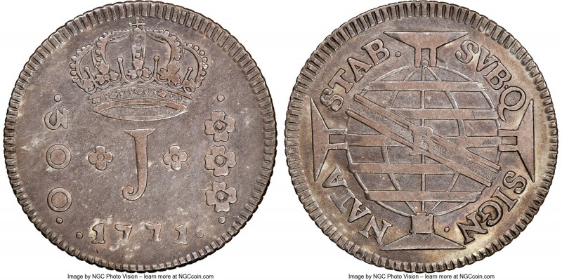 Jose I 300 Reis 1771-R XF45 NGC, Rio de Janeiro mint, KM196, LMB-291. Overlaid w...