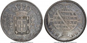 Maria I 640 Reis 1790-(L) VF Details (Reverse Tooled) NGC, Lisbon mint, KM222.3, LMB-352. Full Arch Crown variety. The scarcer variety of this rare ty...