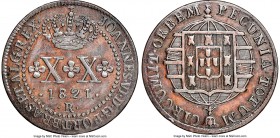 João VI Pair of Certified 20 Reis 1821-R NGC, 1) 20 Reis - AU Details (Reverse Scratched). Star on Crown variety. 2) 20 Reis - AU Details (Tooled). Cr...
