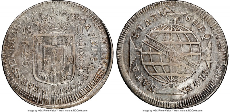 João Prince Regent 640 Reis 1811-M AU Details (Cleaned) NGC, Minas Gerais mint, ...