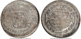 João Prince Regent 640 Reis 1811-M AU Details (Cleaned) NGC, Minas Gerais mint, KM256.3, LMB-434. Overstruck on earlier Brazilian 600 Reis of Jose I, ...