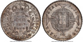 João VI 640 Reis 1821-R MS62 NGC, Rio de Janeiro mint, KM325.2, LMB-474. An appealing example offering strong aesthetic appeal and minimal marks for t...
