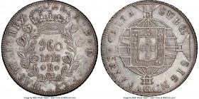 João VI 960 Reis 1818-R AU Details (Cleaned) NGC, Rio de Janeiro mint, KM326.1, LMB-476. Wreath Obverse. Overstruck on Chile Volcano Peso of 1817. 

H...