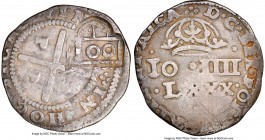 Alfonso VI Counterstamped 100 Reis ND (1663) VF20 NGC, KM426.3, Gomes-40.03. C/S (XF Standard). Type III countermark. Counterstamped upon earlier Port...